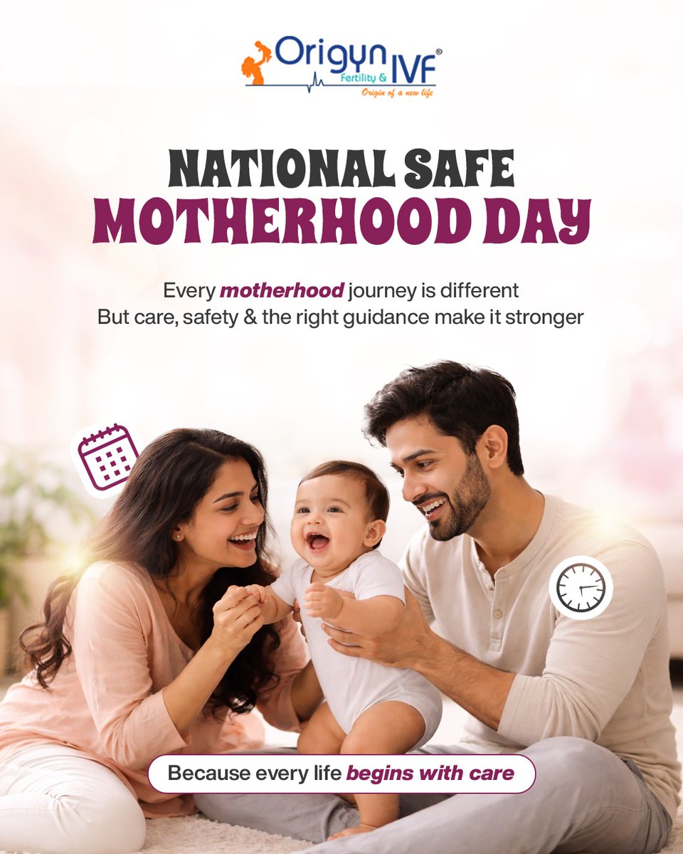 origynivf's tweet photo. Honouring every journey this National Safe Motherhood Day 🤍✨

Because motherhood is built on care, strength &amp; the right support. At Origyn IVF center, we’re with you—every step of the way 💫

#NationalSafeMotherhoodDay #SafeMotherhood #IVFJourney #WomensHealth https://t.co/epXKMukJM3