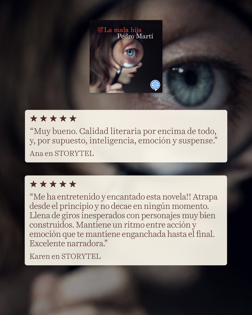 Planeta_Audio_'s tweet image. ¡Sois muchos los que os está encantando 'La mala hija' de Pedro Martí!

Desliza y descubre por qué está enganchando a tanta gente. ✨
Y tú, ¿qué estás esperando? 🎧🤭
📲 Disponible en las plataformas habituales de audiolibros.
#PlanetaAudio #Audiolibros