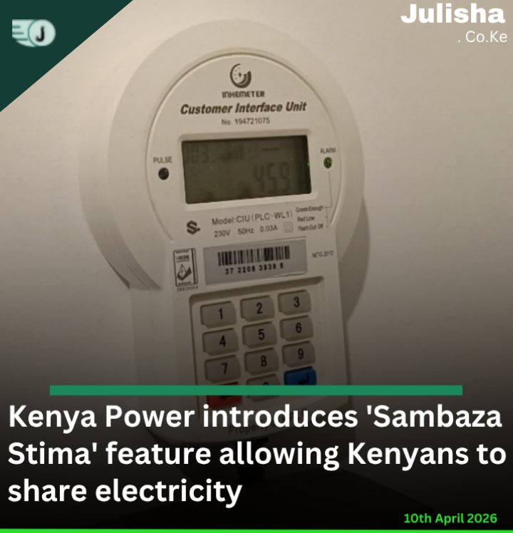 Goddie_Ke's tweet photo. Kenya Power introduces 'Sambaza Stima' feature allowing Kenyans to share electricity https://t.co/Qk02lvgy8T