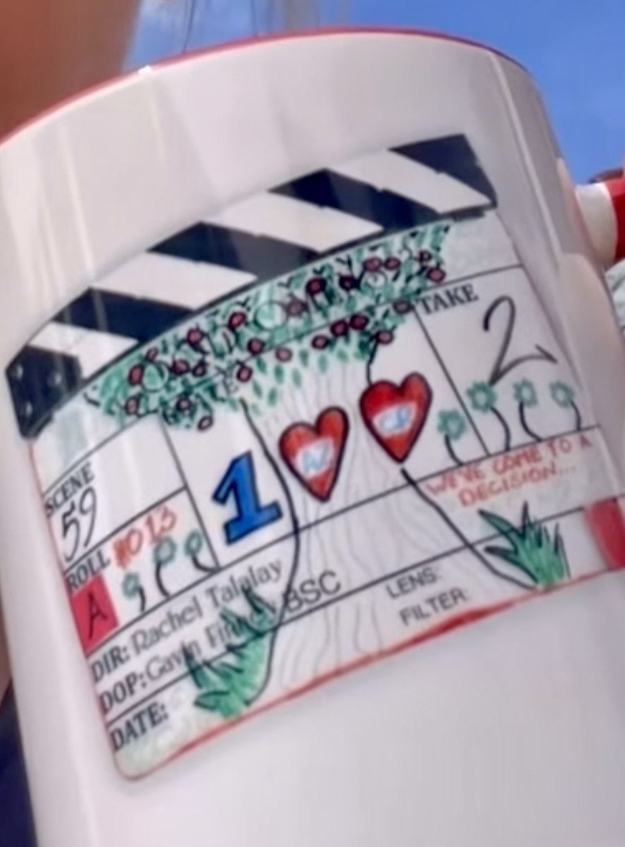 For those who are sad about all the destruction and how far apart they are in the poster… we’d like to once again remind everyone about the clapboard… ❤️😇❤️😈❤️ #GoodOmens3