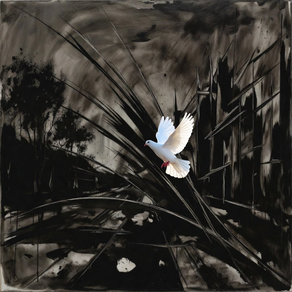 qrart2030's tweet photo. WINGS IN THE VOID
#WingsInTheVoid #DarkArt #ContrastArt #ContemporaryBlackArt #HopeInChaos #SymbolicArt #AbstractExpressionism #WhiteDove #ArtViral #InstaArt #XArt #LightInTheDark https://t.co/58V6E8ipJD