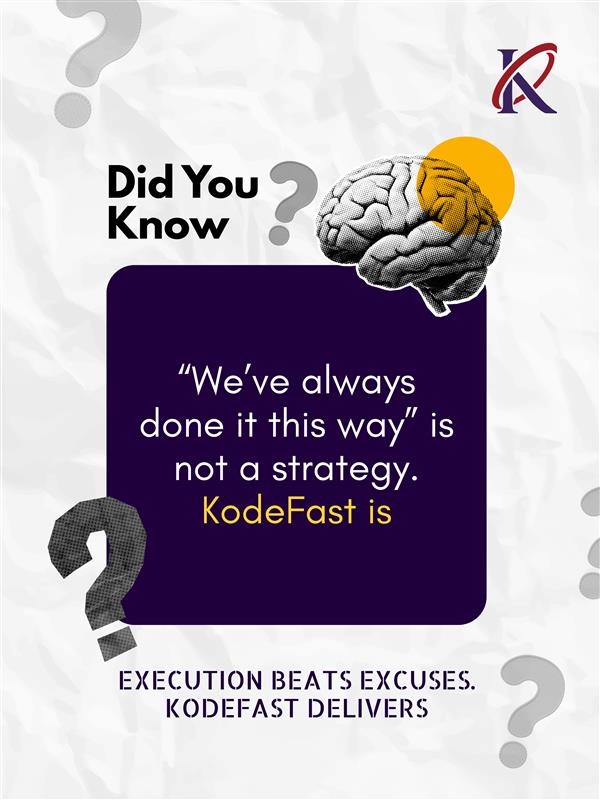 kodefast's tweet photo. If “this is how we’ve always done it” worked…
you wouldn’t be looking for change.!

#KodeFast #BuildBetter #WorkflowAutomation #InnovationMindset #Execution https://t.co/lveR6XICQM