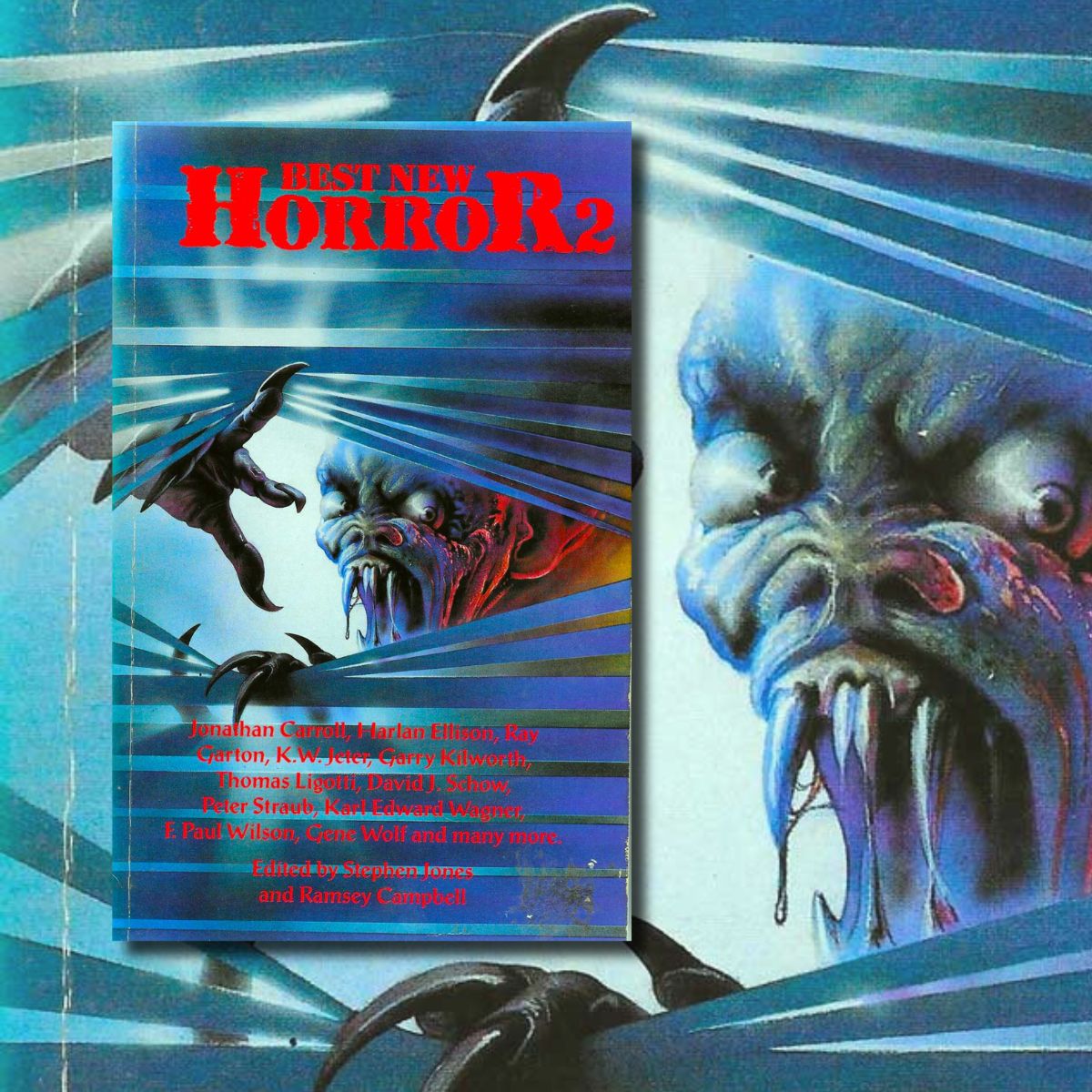HorrorPaperback's tweet image. Luis Rey's cover art for the 1991 Robinson edition of Best New Horror 2 edited by Stephen Jones and Ramsey Campbell.

#horror #horrorart #horrorcommunity #horrorfam