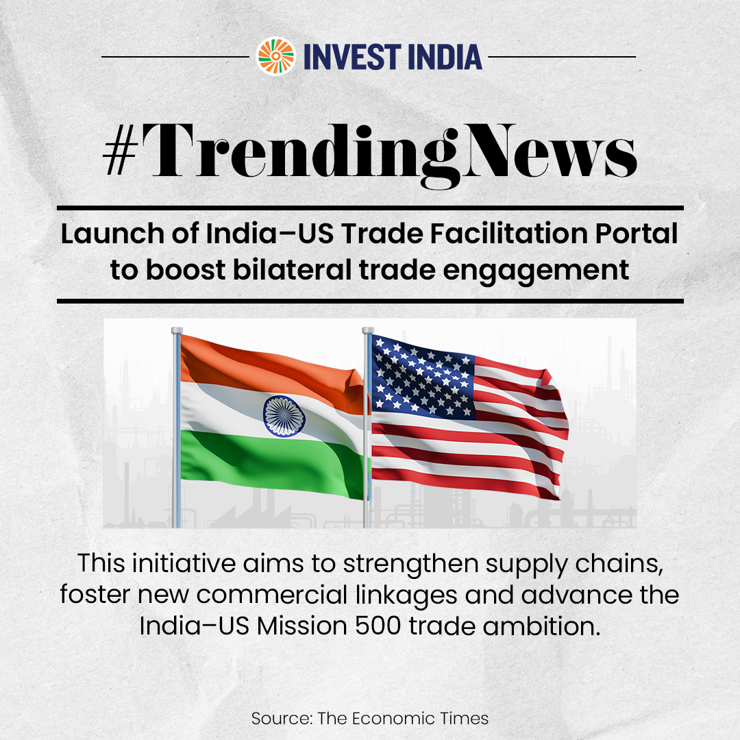 investindia's tweet image. India and the US launch a Trade Facilitation Portal to simplify processes, improve transparency and enable smoother bilateral trade.

Explore: investindia.gov.in

#InvestIndia #IndiaUS #GlobalTrade #EaseOfDoingBusiness