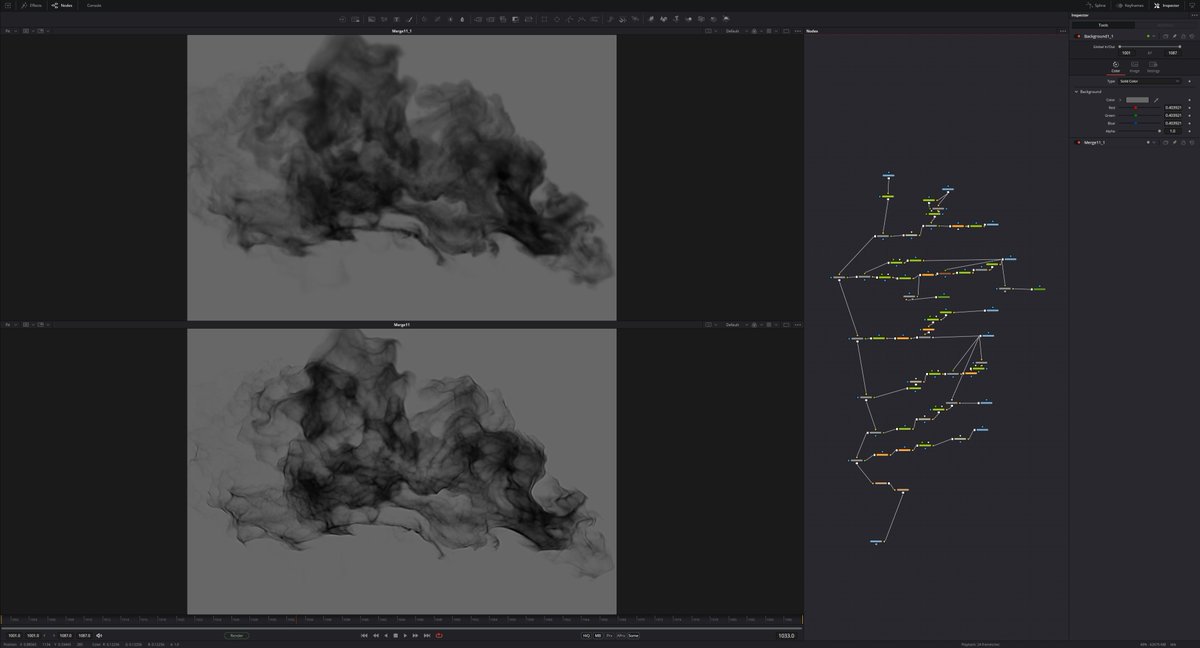 YasuhiroKobari's tweet photo. 煙っぽい素材出しとけば、インクっぽく加工できると分かった俺。

#fusion #houdini https://t.co/MjWoEP7lVg