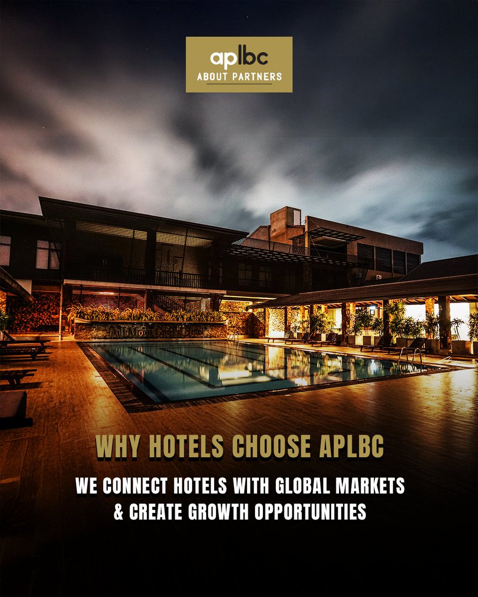 AplbcGlobal's tweet photo. Connecting hotels to global markets and creating new growth opportunities.
🔗 Learn more: https://t.co/VcaJM4jHkO
#APLBC #Hospitality #GlobalTravel #HotelGrowth https://t.co/98pClabgAe