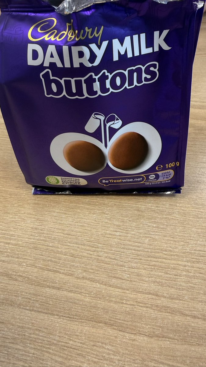 cymru26's tweet photo. @CadburyUK please tell me how this can be justified? A bag that size filled with barely any buttons at all… and yes I had to count there’s less than 20 in there https://t.co/nfS46UAmr1
