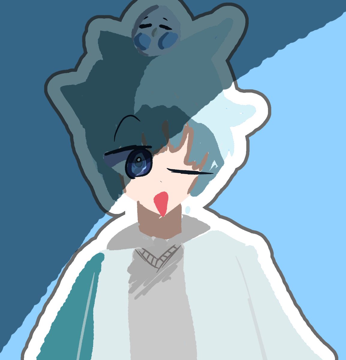 うちの7歳の娘が今度はかにぱんのおへや🦀🍞さんのてっつんさんを描いたそうです😊(はじめて男性を描いた！とのこと)
#みてみてかにぱん よろしくお願いします