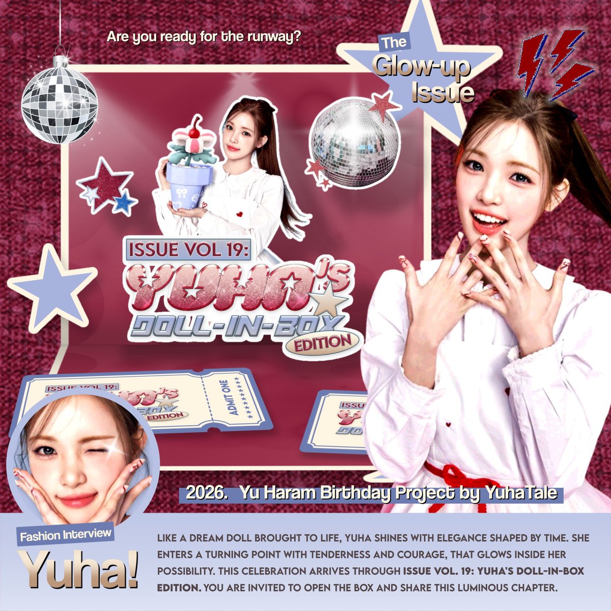 💭 . . Today’s sweetest headline belongs to 𝗬𝘂𝗵𝗮’𝘀 𝗯𝗶𝗿𝘁𝗵𝗱𝗮𝘆! I, Mentari Leticia, arrive to welcome this special day. Laughter fills the air like pages from a magazine, and together we’ll make the day sparkle brighter than ever. ✶