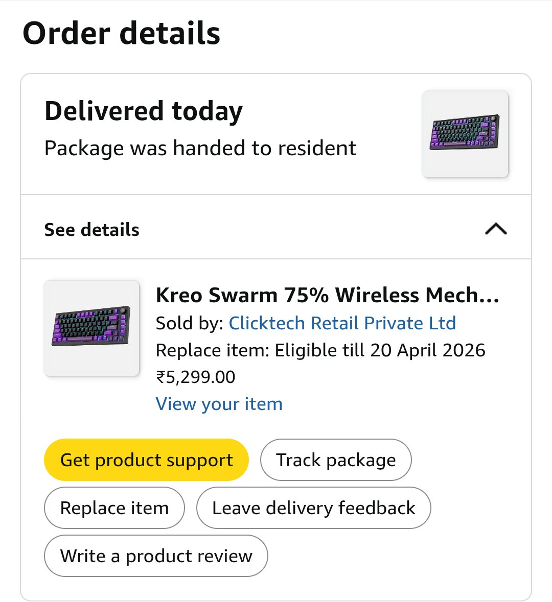 HxrshitYadav's tweet image. Amazon India sent me an Evofox wired keyboard when I ordered a Kreo Swarm 75 Wireless.

Box says Kreo Swarm. Product inside? Completely different brand.

@amazonIN @AmazonHelp  what exactly are you checking before shipping? 

Sort this out.