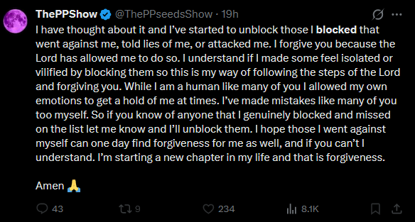 mrmajestyx's tweet photo. @ThePPseedsShow continues to be a lying sack of $#!+ even with his excursion into (fake) Christianity, just like his hero The Felon. https://t.co/sCn8N2uvzw