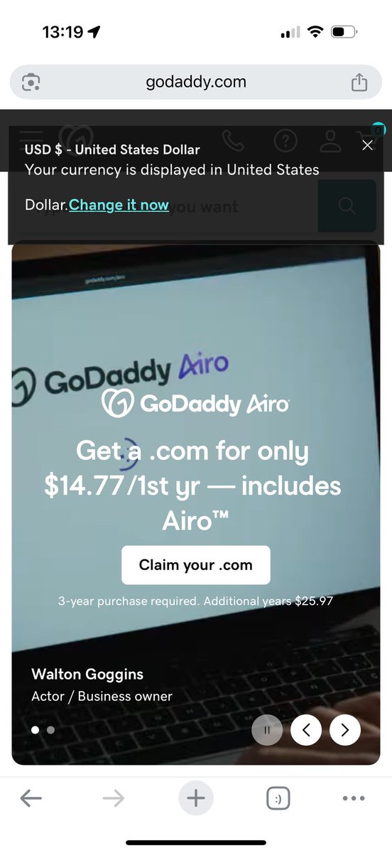 ToniTheMaker's tweet image. Hey @GoDaddy how am I supposed to search for a domain? :) The popup appears every time I open the site and dissapears after 5 seconds #badUX