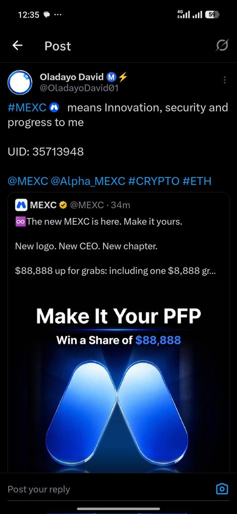 OladayoDavid01's tweet photo. @MEXC All rules abide on 

UID: 35713948 https://t.co/lhy45yf7di