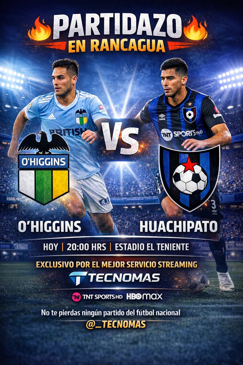 _TecnoMAS's tweet photo. PARTIDAZO โฝ๐ฅ
OโHiggins ๐ Huachipato
๐ 20:00 HRS
๐๏ธ El Teniente
๐บ TNT Sports HD | HBO Max
๐ Mรญralo EN VIVO por el mejor servicio streaming
๐ @_TECNOMAS
#FutbolChileno #Ohiggins #Huachipato #Streaming #TECNOMAS https://t.co/gARq72LJbB