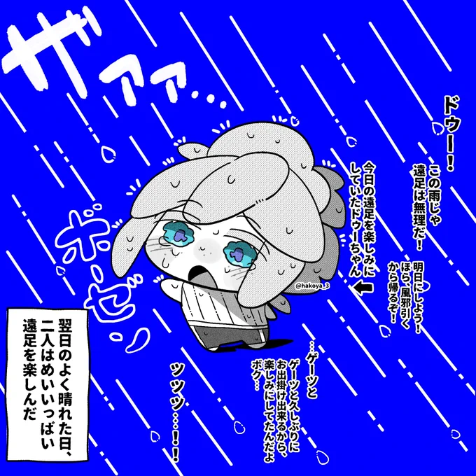 雨とドゥーちゃん☔ 