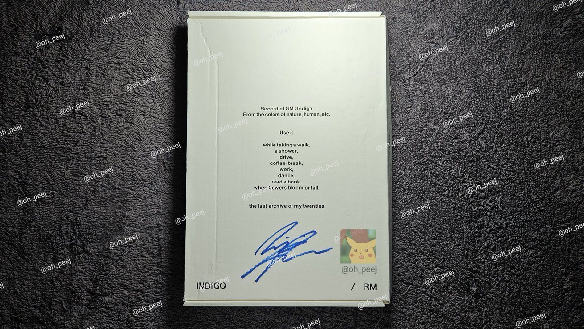 oh_peej's tweet photo. BTS RM Signed Indigo Album

Php10,000

⭕️ Signed
⭕️ Promo Album
⭕️ Free Acrylic Case

Tags:
wts sell lfb buy ph ww sealed signed polaroid postcard photocard album aespa bts itzy twice nct seventeen rm yeji chaeryeong lia ryujin yuna winter karina giselle wendy woozi 친필싸인 https://t.co/p0PbTzQsea