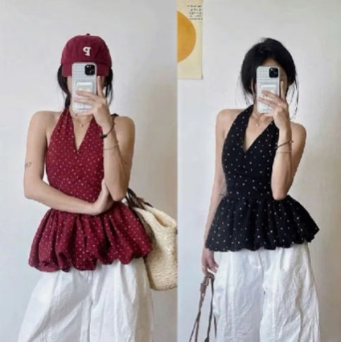 fleora54322's tweet photo. Halter neck polka available two color, black and red. Super cute karena bawahnya model balon gitu

https://t.co/Kol6VreepT https://t.co/JD7tP4NamS