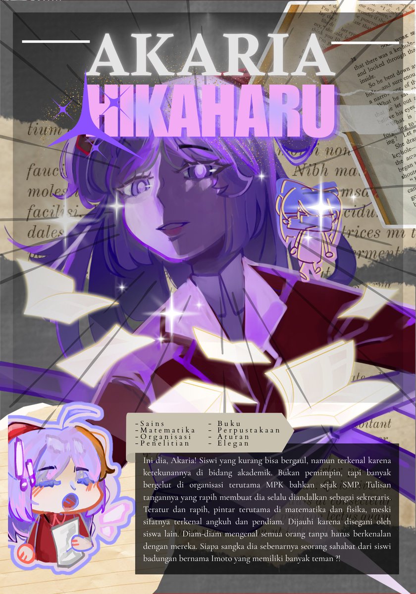 #MajalahKisahSekolah

Haloo! ✨ Yuk kenalan dengan dua karakter utamaku, Imoto Hikaharu dan Akaria Hikaharu! Punya marga yang sama namun kepribadian yang berbeda 🫣💥 Jangan lupa kenalan dengan yang lain juga, ya! 

bit.ly/MajalahKisahSe…

Otsu utk semua yg berpartisipasi! 🫶