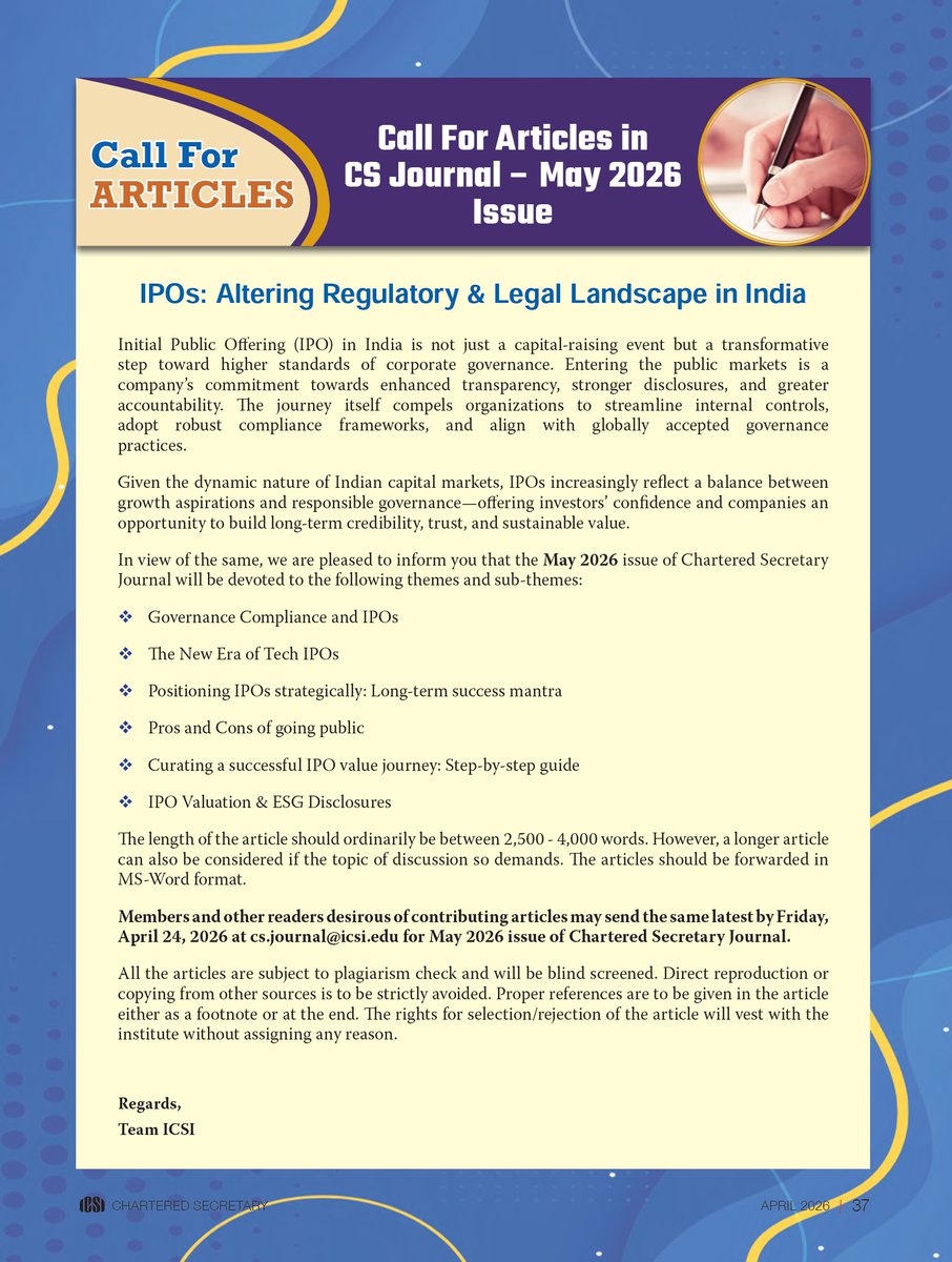 Institute of Company Secretaries of India (ICSI) tweet media