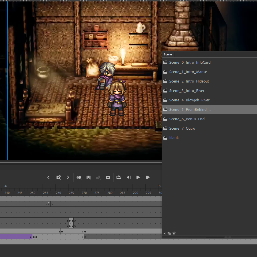 Rule34Twelve's tweet photo. (Tressa video WIP) Almost done. One final bonus scene left to be added. Never shown art for it here before. No spoilers. After that it's only audio work and some general polish before release. 
5 out of 6 (not counting outro card) scenes are finished. If it's not this week, the next one is FOR SURE.