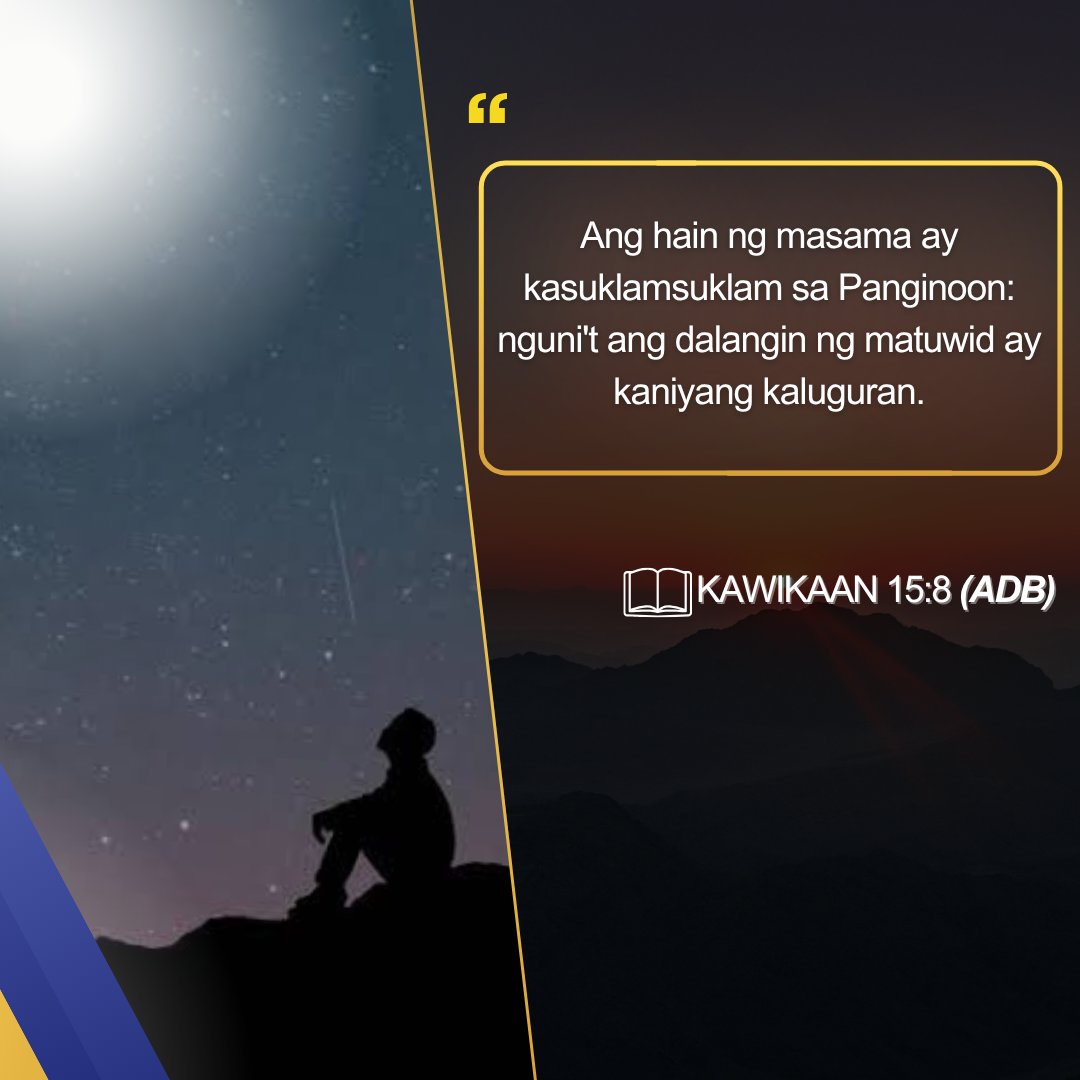 KAWIKAAN 15:8 (ADB) 
Ang hain ng masama ay kasuklamsuklam sa Panginoon: Nguni't ang dalangin ng matuwid ay kaniyang kaluguran.
_
youtube.com/live/aUYdsU9qi…
_

Are Your Prayers Heard 
#PureDoctrinesOfChrist 
#GlobalPrayerForHumanity
