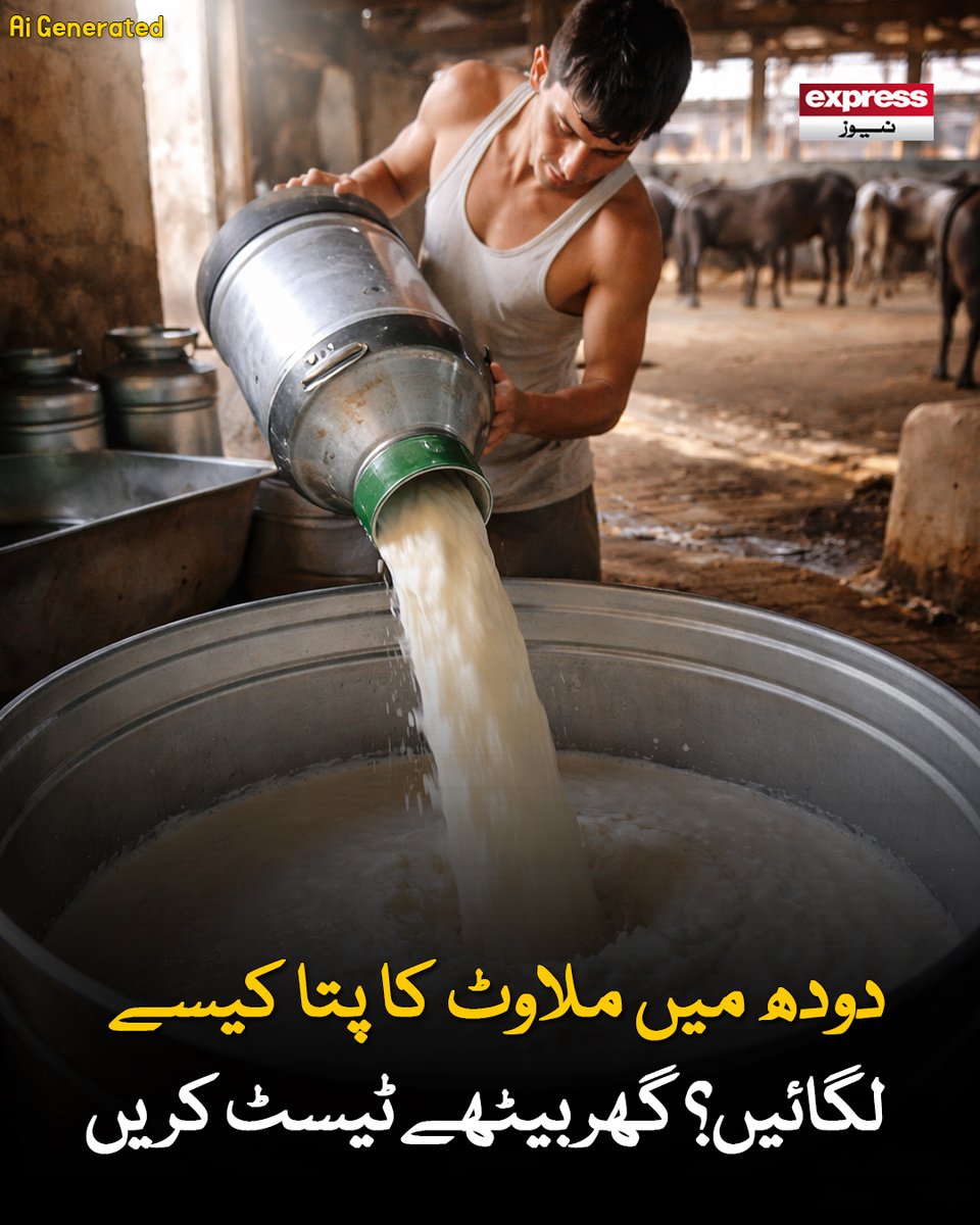 ExpressNewsPK's tweet image. دودھ کو زیادہ گاڑھا، سفید اور کریمی دکھانے کے لیے اس میں ڈٹرجنٹ، اسٹارچ، یوریا اور گھی بھی شامل کیا جاتا ہے

مزید جانیں: express.pk/story/2807787

#Milk #original #pure #water #viral #Latestnews #ExpressNews