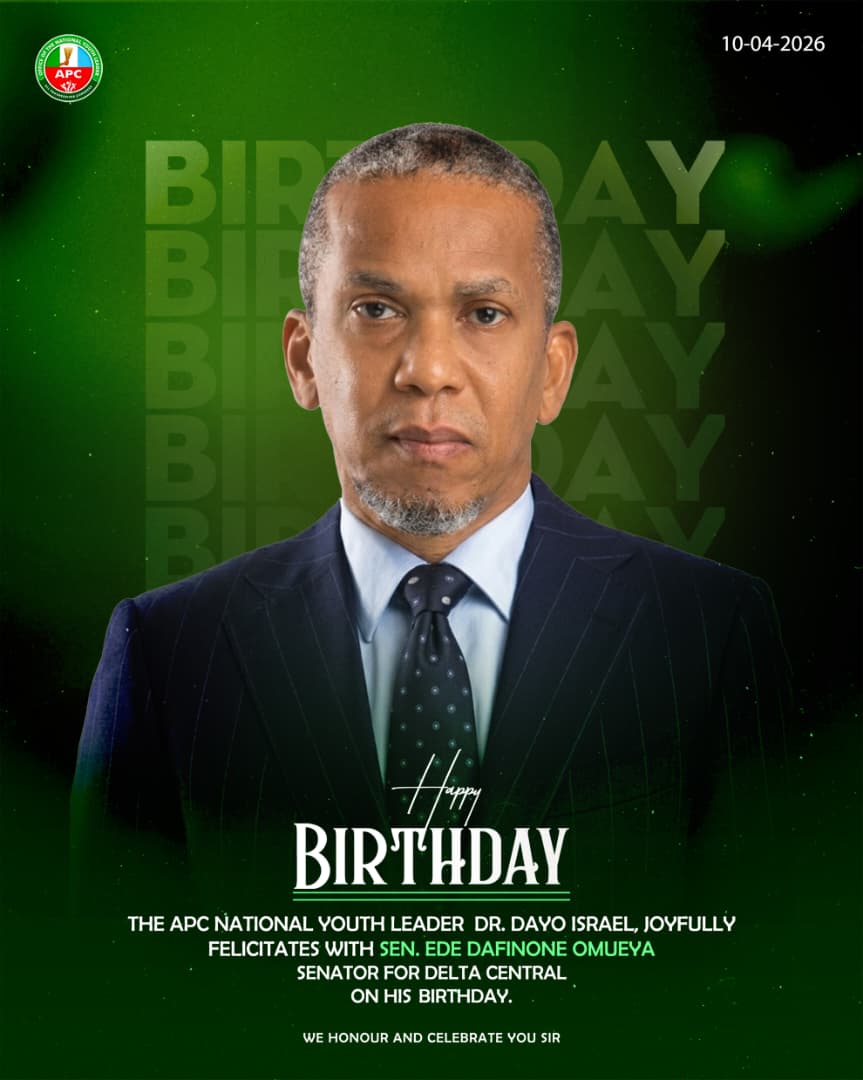 apcngyouthwing's tweet image. On this special day, The APC Youth Wing felicitates with Sen. Ede Dafinone Omueya on the occasion of his birthday.

We celebrate your contributions and wish you many more years of impactful leadership. 

#apcyouthwing #goviral #youngprogressives #leadership