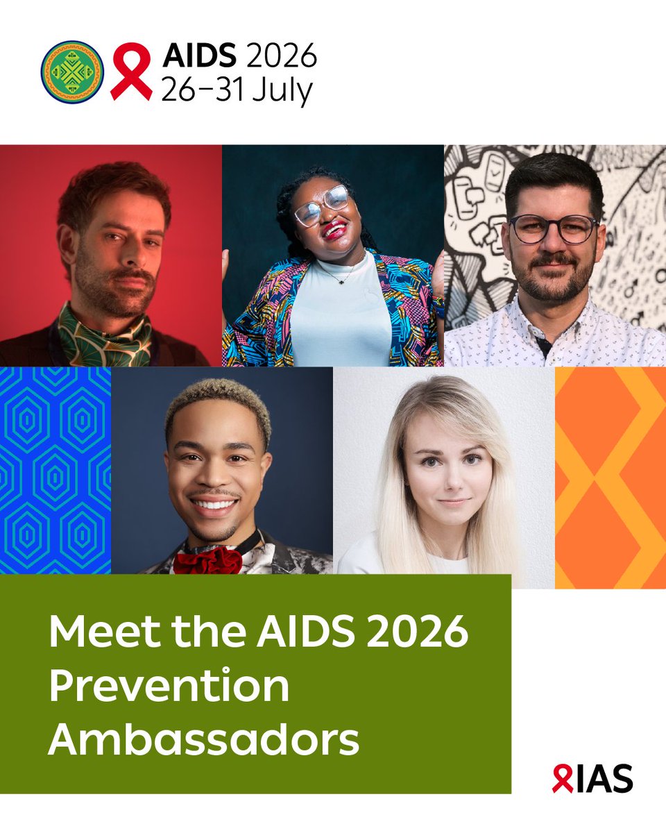 iasociety's tweet image. ✨ We’re proud to announce the 5 Prevention Ambassadors for #AIDS2026 in Rio!
They will help translate #prevention science into action &amp;amp; mobilize communities📣 
Meet:
🇧🇷 Alexandre Putti
🇰🇪 Doreen Moracha 
🇧🇷 João Netto 
🇺🇸 Princess Jauan Durbin
🇺🇦 Yuliia Holub
#RethinkRebuildRise