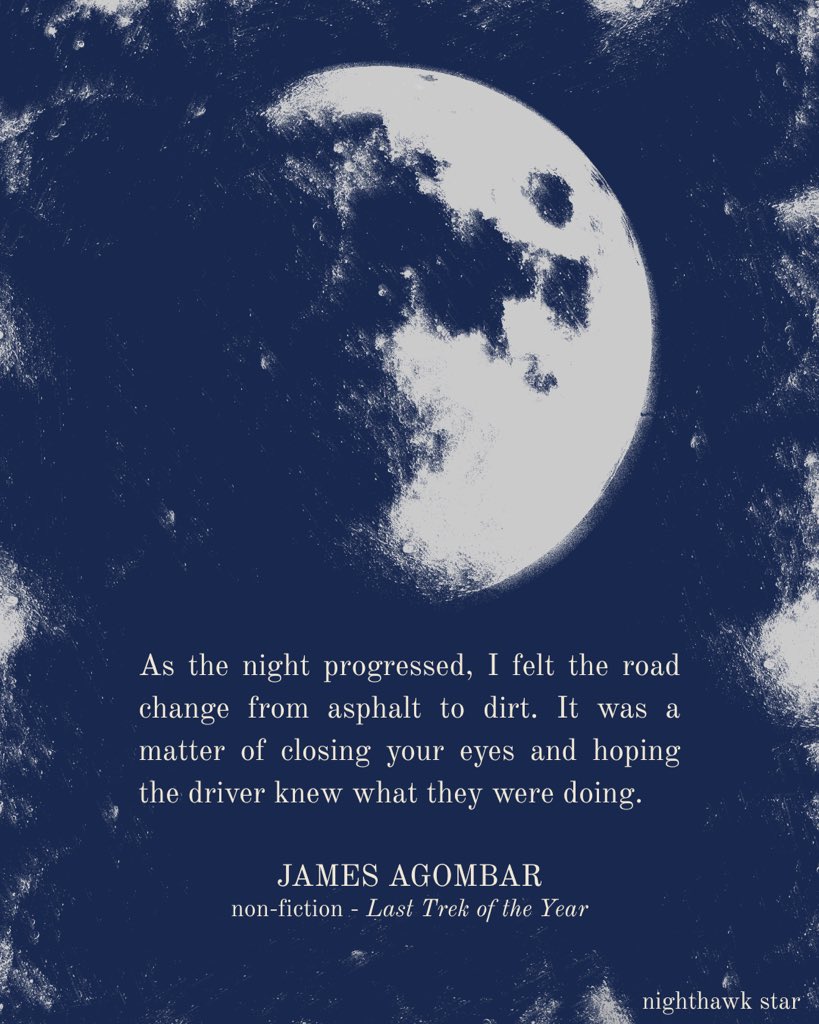 SNEAK PEEK: James Agombar’s Memoir, ‘The Last Trek Of The Year’, will be published in the first issue of Nighthawk Star. Subscribe for free to our newsletter now (link in bio) to receive a digital copy of the magazine upon publication!

#literature #philosophy #fiction #litmag