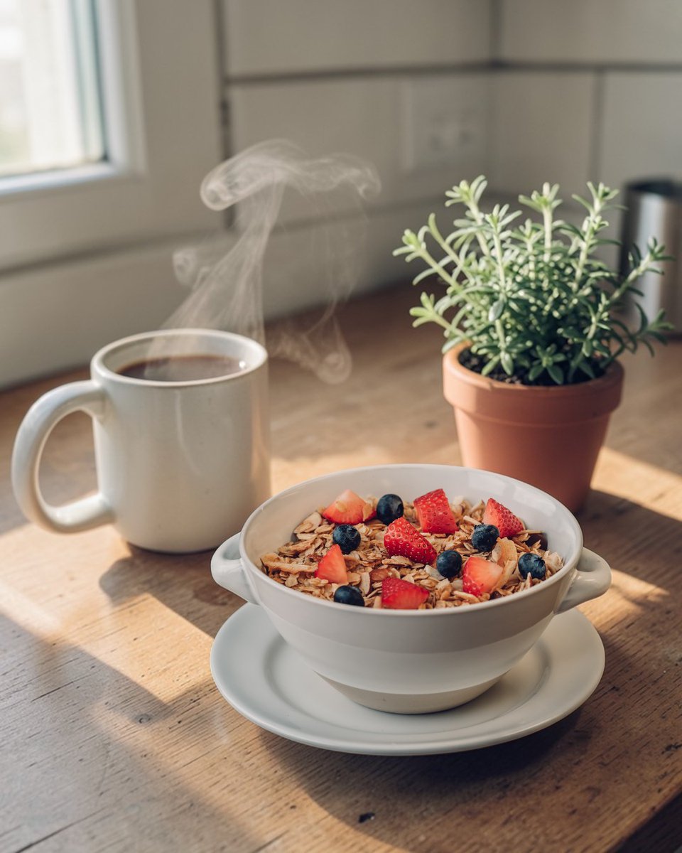 GoGoldenGirl's tweet image. Fresh coffee. A bowl of Golden Girl Granola. Some mornings are meant to be savored. #BeyondDelicious