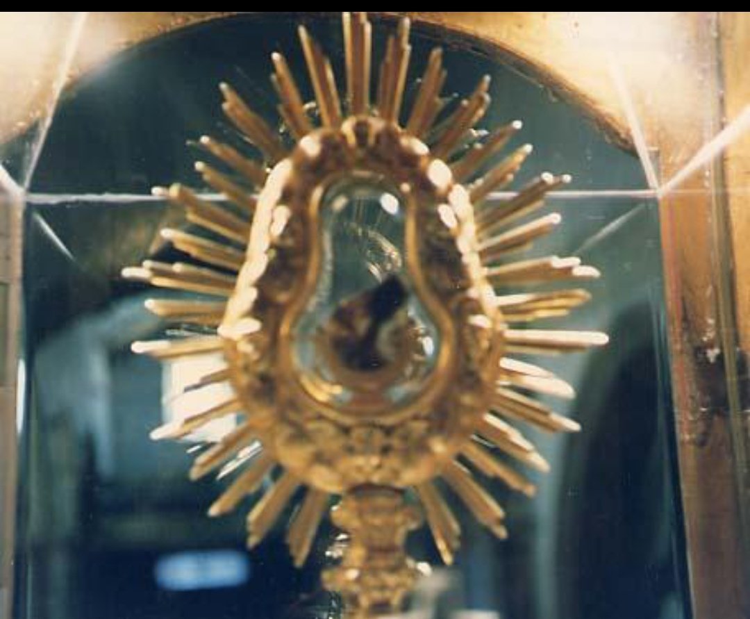 UcheMaryOkoli's tweet image. Eucharistic Miracle Day 3!

Santarém, Portugal (13th Century)

There was a woman in Santarém whose husband was being unfaithful to her. She was distressed by this and decided to enlist a sorceress for help. 

The sorceress’s fee was a consecrated host🤯, so the woman went to Mass