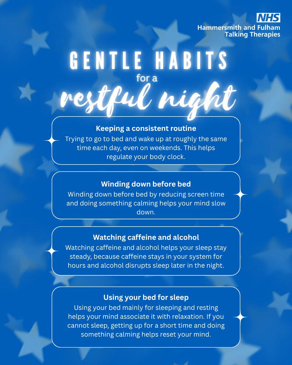 HandfTT's tweet photo. We provide free, confidential support for stress, anxiety, low mood, and sleep difficulties. Our team uses evidence-based approaches like Cognitive Behavioural Therapies to help you make small, meaningful changes in your daily life.

Follow the link in our bio to find out more ✨ https://t.co/4zbxhXjNEP