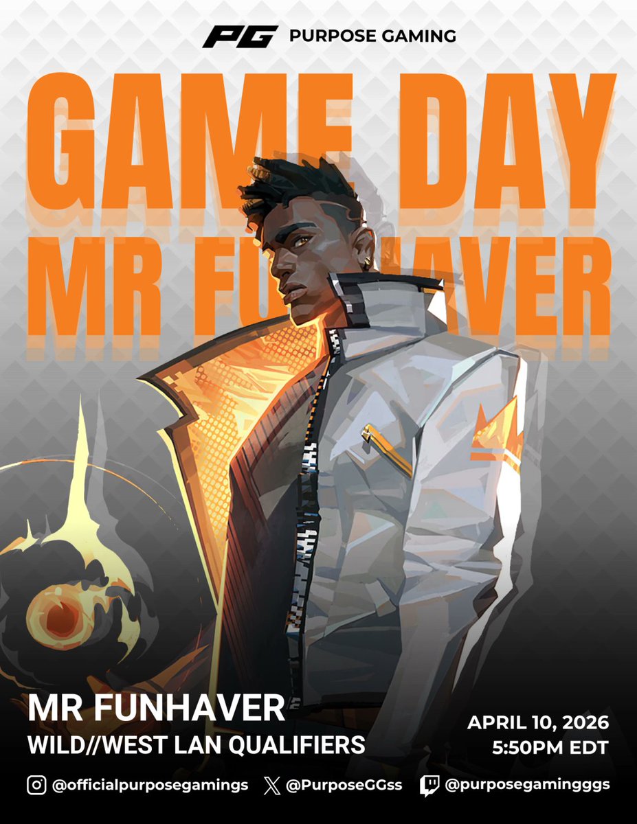 Tonight at 6pm EST we start our run in the <a href="/Funhavergg/">Funhaver</a>  LAN Qualifier! Players will be streaming!

Roster:
🟠 <a href="/sirWomp/">Womp</a> 
🟠 <a href="/Tropic_Val/">Tropic</a> 
🟠 <a href="/arkops31/">arkops</a> 
🟠 <a href="/sleekieyay/">jasonnn</a> 
🟠 <a href="/1skensa/">skensa</a> 

Staff:
⚫️ <a href="/warcheetah77/">warcheetah</a> 
⚫️ <a href="/evo7_7/">EVO</a> 
⚫️ <a href="/envixyuu/">envi</a> 
⚫️ Sarthak

<a href="/ValorCentral/">Valor Central</a> 

GFX by <a href="/fengfeng_x2/">Tianna Duong 🌱 杨孙凤</a>
