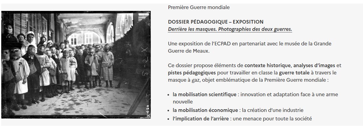 histgeo_edu_num's tweet image. [#Ress_Num]
🪖"Le masque à gaz: un fil rouge pour une guerre totale"

Un dossier @ecpa_d  permet de travailler la dimension totale du conflit avec les élèves de #3e et #1ere à travers le masque à gaz, à la fois témoin et instrument de la guerre totale

👉ecpad.fr/ressources/dos…