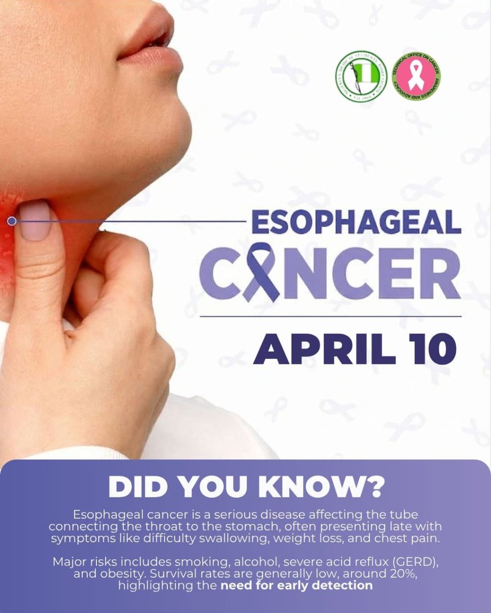 NiMSA_Nigeria's tweet photo. Not every warning sign is loud.  

Sometimes, it’s just slight difficulty swallowing, mild weight loss, or subtle discomfort.  

But those “little” signs could mean something bigger. https://t.co/jHP8HGkOdy