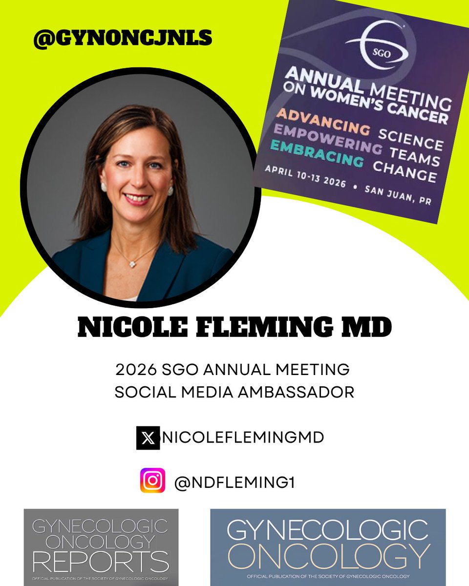 gynoncjnls's tweet image. Round 2 of our social media ambassadors!  At #SGOAM2026 in Puerto Rico.  We encourage you to follow them and check here regularly for updates throughout the conference on the latest science! #Advancingscience #Empoweringteams #Embracingchange 

@tsialater @meddles28