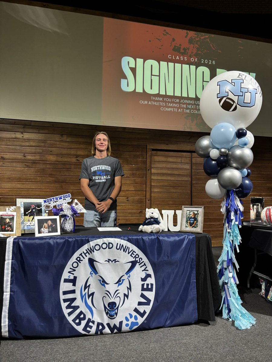 elijahdeen12's tweet photo. Signing Day! Grateful and excited to be a Timberwolf! @Northwoodfball 

@FentressKicking @PKA_TX @The_Coach_Mac @HCAprospects @HCAEagleNation https://t.co/UxIHd9UTg6