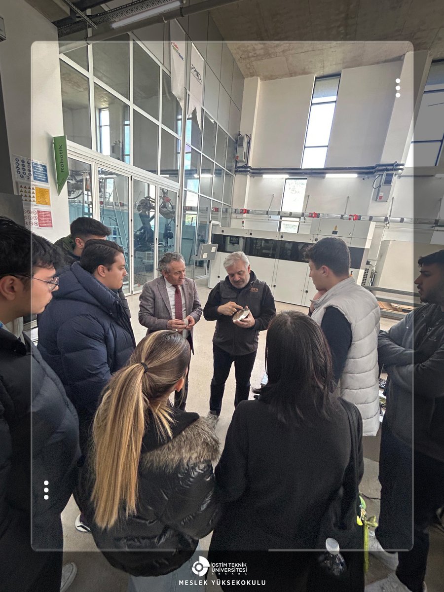 ostimtech_myo's tweet photo. Marka Dersler ile Sektör Deneyimi Yerinde Öğreniliyor.
OSTİM Teknik Üniversitesi Meslek Yüksekokulu Müdürü Dr. Turan Şişman tarafından yürütülen İşyeri Eğitimi – Endüstriyel Robotlar Marka Dersi kapsamında öğrenciler, Prota Üretim Atölyesi’ne teknik bir ziyaret gerçekleştirdi. https://t.co/Z1dFKPHirb
