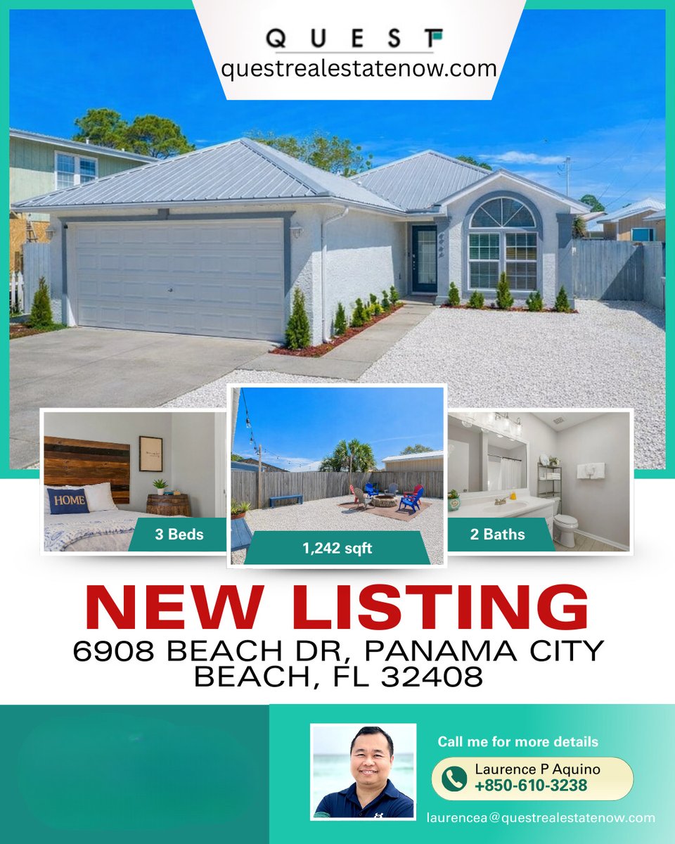 Quest_Realty's tweet photo. Located in the heart of Panama City Beach, this home offers the kind of layout and outdoor space that both guests and owners love. Explore the full listing 👇
https://t.co/X9zGoUk9VA #BeachHouse  #VacationHome #InvestmentProperty #FloridaRealEstate #CoastalLiving #QuestRealEstate https://t.co/JANjINGFPH