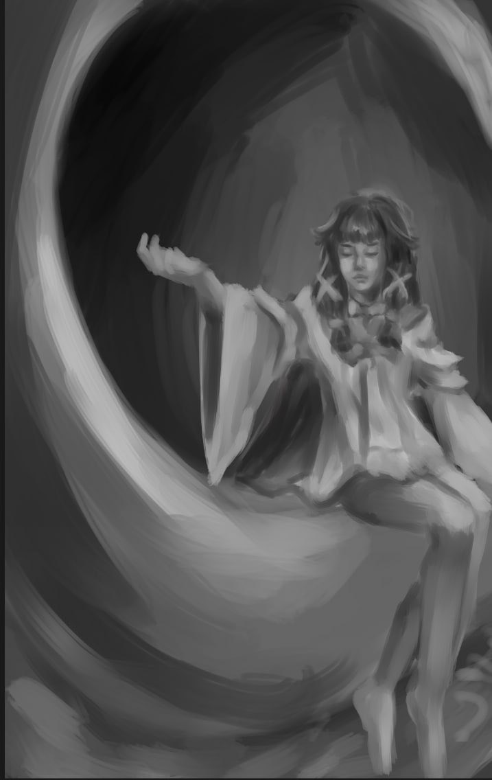 lerolyart's tweet photo. yesterday I tried to draw just with strokes or whatever it's called (without sketching etc.) 
it's faster than sketching, but today I'm gonna die rendering this

#columbina https://t.co/vOPU0XVdpj