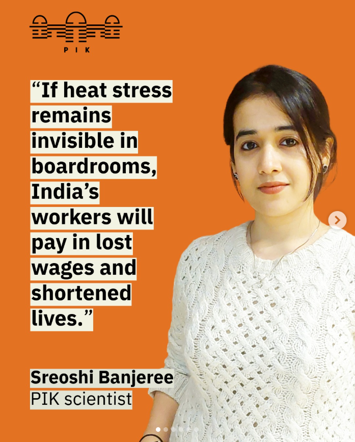 SreoshiTitli's tweet photo. @PIK_Climate Thanks for the feature. India’s textile boom is hitting a limit as extreme heat cuts productivity &amp; shifts costs on vulnerable workers. Heat-smart supply chains, strong labour protection, and climate financing could carve a pathway to more resilient &amp; fair growth. https://t.co/CtAd2CeTon