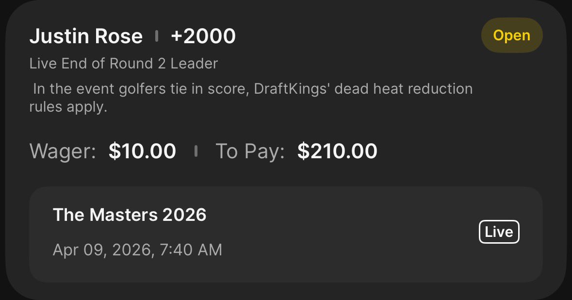 maxnepo's tweet photo. Round 2 bets plus an outright add

Nuke: Brooks Koepka U72.5💣 https://t.co/aHH1TiTjNE