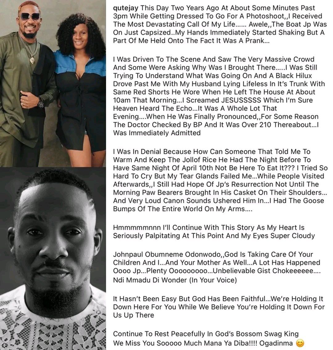 AnyanwuMalachy's tweet photo. 2 years ago Today, popular Nollywood actor Junior Pope died in a boat mishap.

His wife writes about what actually happened on that day of his death.

May his soul keep resting in peace 🕊🕊 https://t.co/eAId9wjmJt