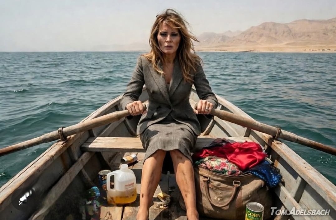 PuddingMunchkin's tweet photo. La "Pan" just traveled to Iran in an attempt to be the first woman to ever row through the Strait of Hormuz in a Balenciaga row boat, all while wearing Prada coture.  La rucca va en chingas. https://t.co/cJJH2U4dce