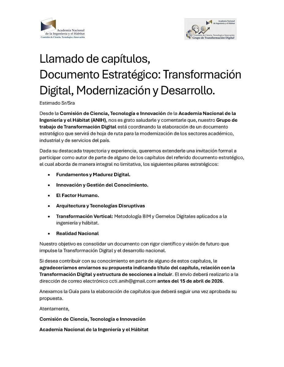 Academia Nacional de Ingeniería y Hábitat - Vzla tweet media