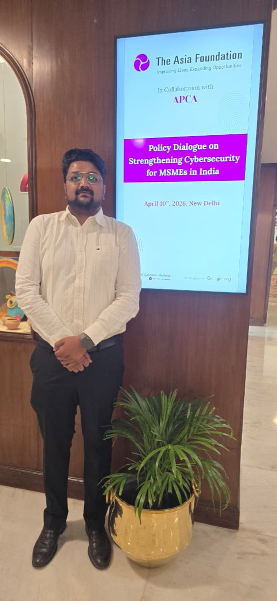 mssseva's tweet photo. Manav Seva Sansthan SEVA Executive Director, Puru Mayank, participated in a policy dialogue on strengthening cybersecurity for NGOs and MSMEs in India, organized by The Asia Foundation in New Delhi.

#CyberSecurity #NGOs #MSME #DigitalSafety #PolicyDialogue #AsiaFoundation https://t.co/q3z0rQ9ojb