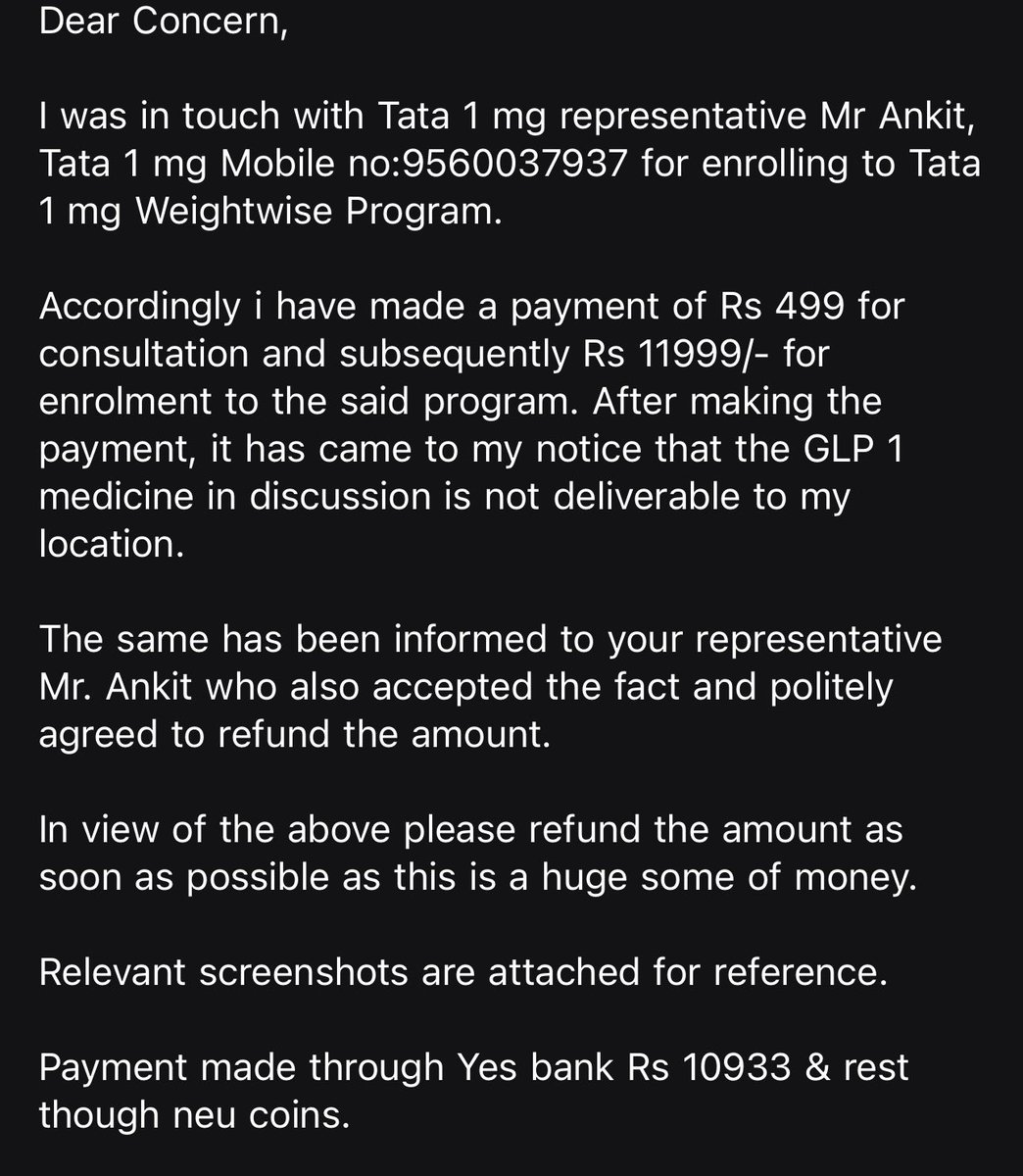 jayantaroy1's tweet photo. Mailed to care@1mg.com with attachments. Please look into. https://t.co/CCauDVN8Iz