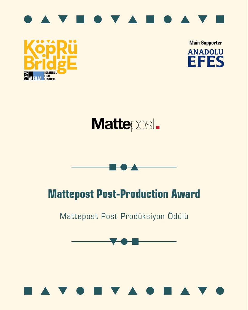 koprudebulusma's tweet photo. The Film Development Platform awards for the 21st edition of the Meetings on the Bridge have been announced. We would like to extend our special thanks to our award sponsors
@mattepost, @melodikasound, @filmarka 

#jointhemob
#meetingsonthebridge https://t.co/v8at8M66Qw
