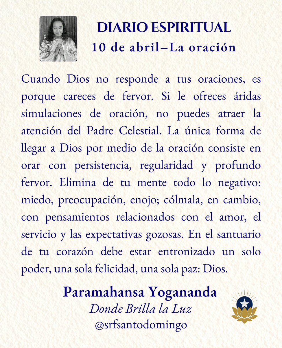 SRFsantodomingo's tweet photo. ☀️¡Buenos días! Que tengas bendecido y armonioso viernes, y un fin de semana colmado de paz.🌻🙏
#Oración #OraSDios #Medita #MeditaEnDios #DiosPrimero #Meditación #Dios #Yoga #Gurú #KriyaYoga #Yogananda #SelfRealizationFellowship
#Paz #PazMundial #PazParaElMundo https://t.co/GUSnQHTQMe