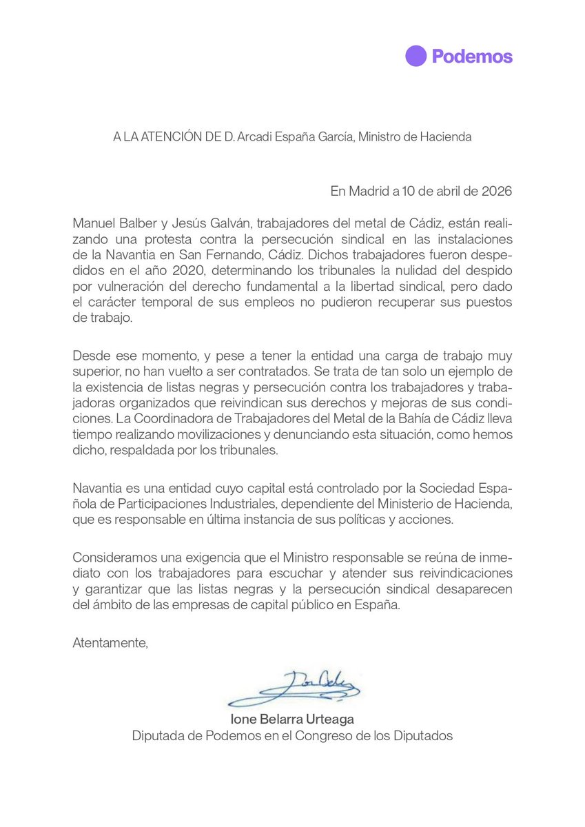 Ione Belarra tweet media